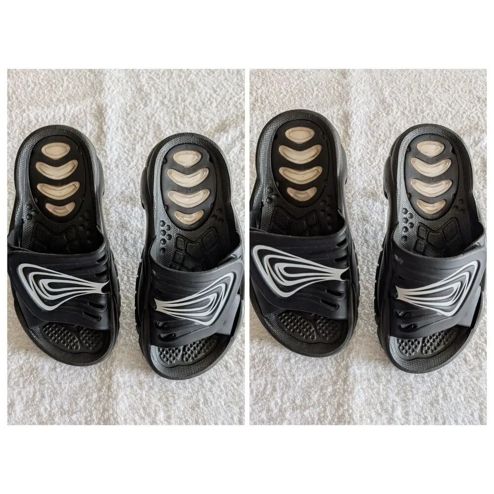 Grendene Laguna Slide Sandals Black White Slip On Comfort Slides Sz 8